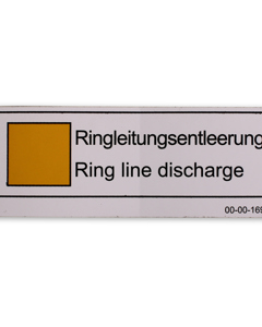 Aufkleber D/GB: Ringleitungsentleerung gelb CulinaCup